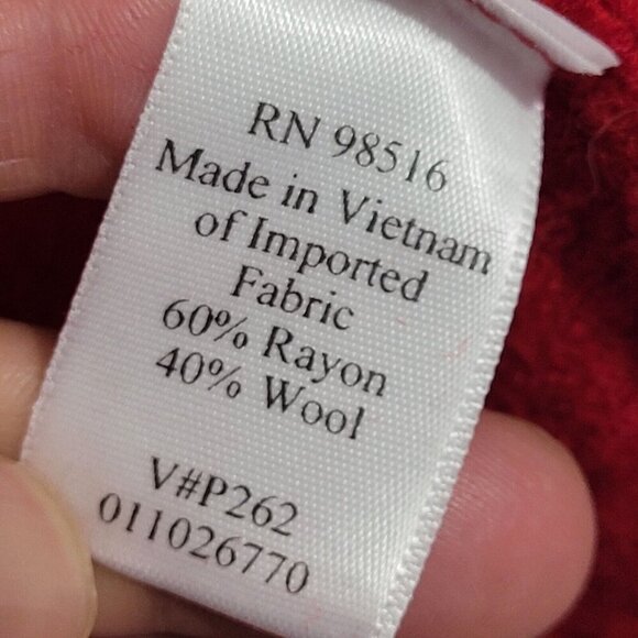 Coldwater Creek Womens Red Wool & Rayon Blend Button-Front Jacket XL - Picture 5 of 8